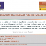 PROYECTO DE RENOVACIÓN DE LAS INSTALACIONES DE ALUMBRADO PÚBLICO EN NUESTRO MUNICIPIO